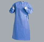 Anti vestidos cirúrgicos estéreis azuis bacterianos, vestidos cirúrgicos de pano com as 4 correias de cintura fornecedor
