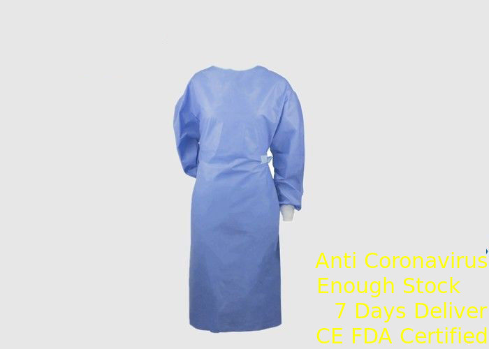 Anti tamanho bacteriano descartável azul do vestido cirúrgico ISO de 120 * de 140cm habilitado fornecedor