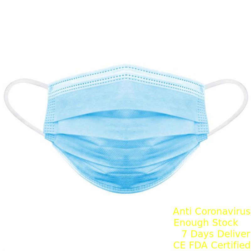 Máscara descartável anti-bacteriana da boca da poeira máscara protetora não tecida de 3 camadas fornecedor